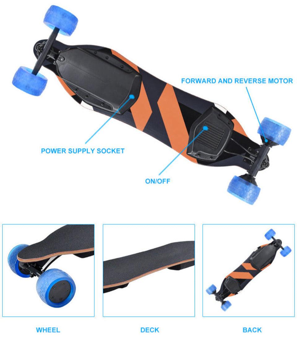 700W*2 Electric Longboard Skateboard Orange X10 With Cloud Wheels - Skateboard Australia