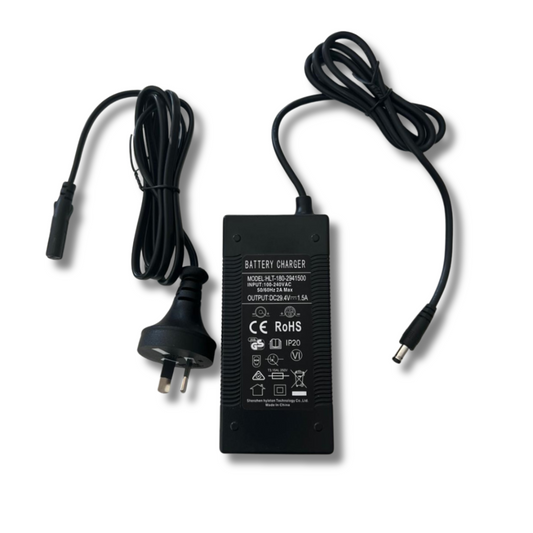 29.4V 1.5A Certified UL SAA RCM Electric Scooter, Electric Skateboard, E-bike Charger - Skateboard Australia 