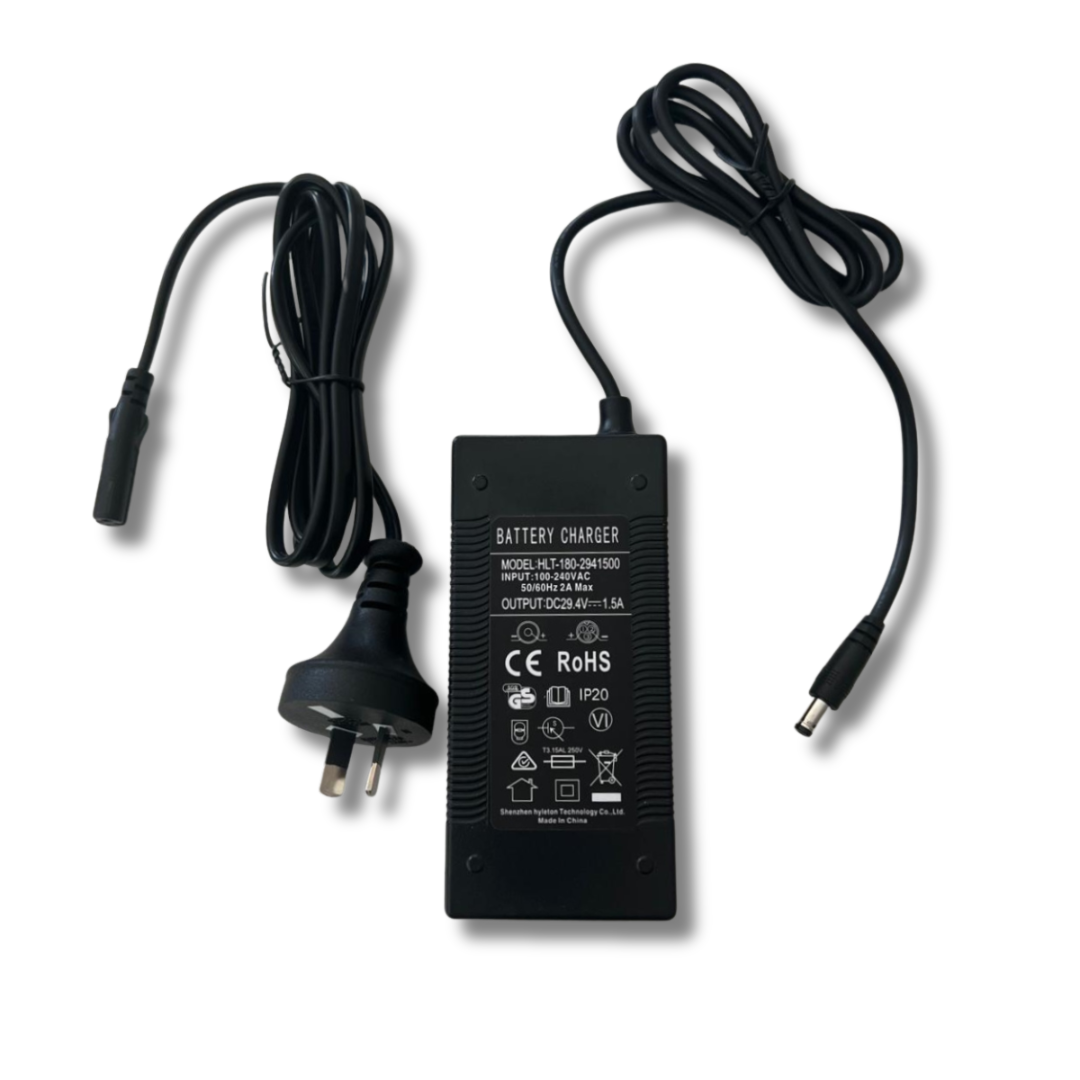 29.4V 1.5A Certified UL, SAA RCM  Electric Scooter, Electric Skateboard, E-bike Charger