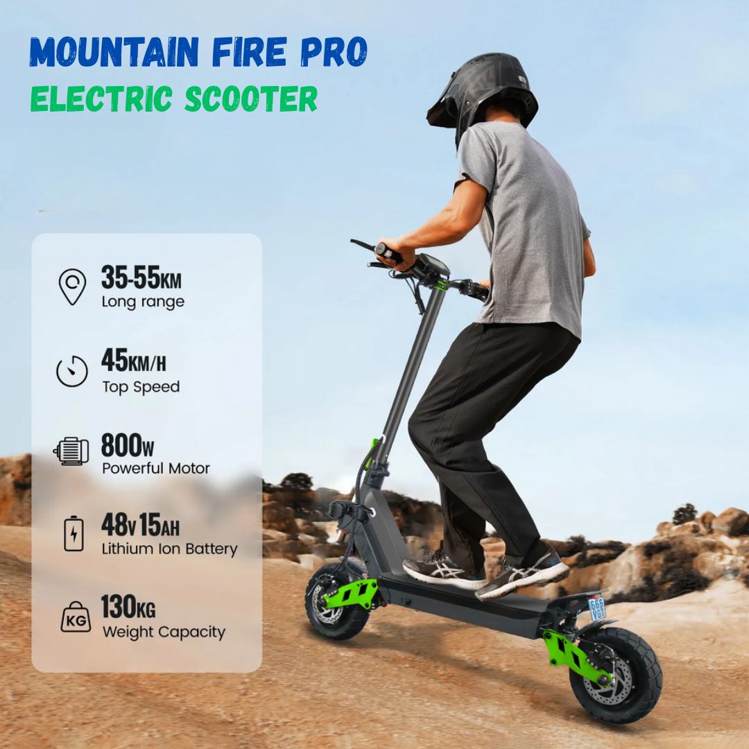 Mountain Fire 800 Pro - Powerful All Terrain E-Scooter For Adult - Skateboard Australia 