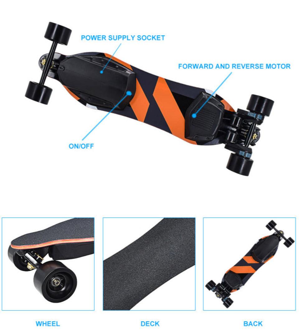 1200W*2 Electric Longboard Skateboard Orange X10 Dual Belt Drive Motor - Skateboard Australia 