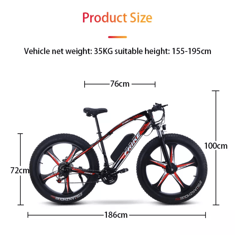 350W 36V 26 Inch 21 Speed Fat Tyre Electric Mountain Bike - Skateboard Australia 