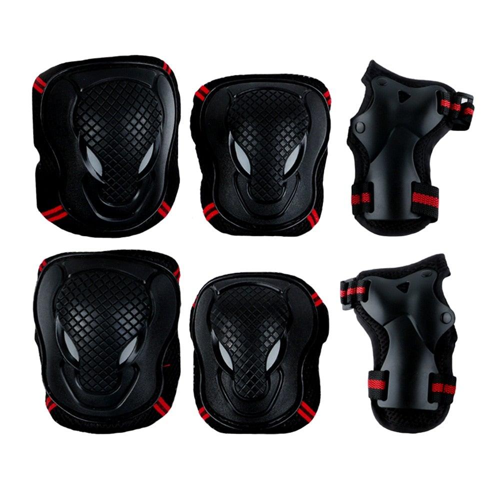 6 Pcs Set Safety Gears RED - Knee Protector, Elbow Pad, Wrist Guard - Skateboard Australia 