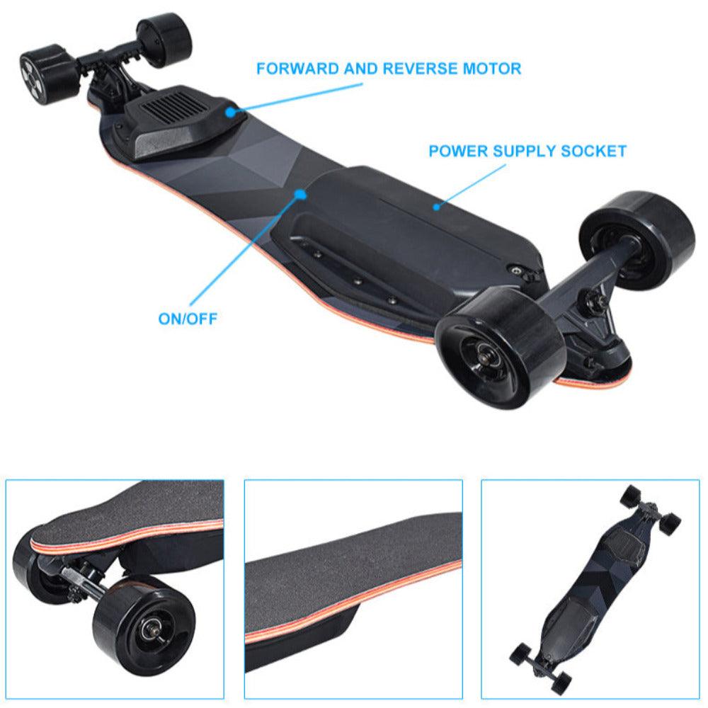 600W*2 Electric Longboard Skateboard Black X10 - Skateboard Australia 